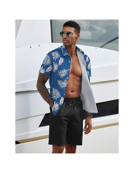 Conjunto de Verano para Hombre COOFANDY 2 Piezas Camisa y Pantalón Corto