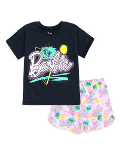 Conjunto camiseta y shorts felpa francesa Barbie 10-12 años