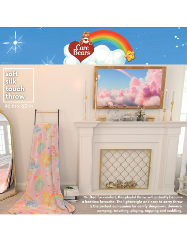 Manta Care Bears Franco 116x152 cm Suave y Colorida