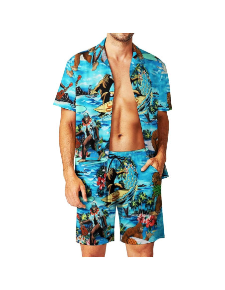 Conjunto de Chándal DOOPCCOR 3 Piezas Hombre Hawaiano
