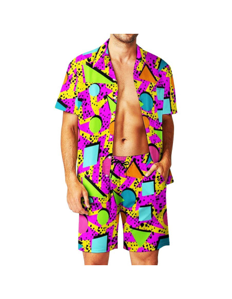 DOOPCCOR Traje Deportivo 3 Piezas Hombre Hawaiano Verano