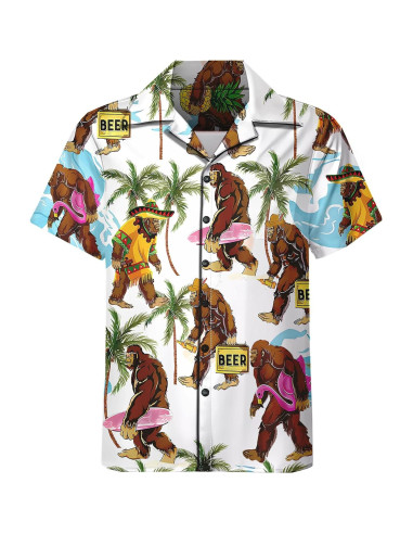 DOOPCCOR Traje Deportivo 3 Piezas Hombre Camisa Hawaiana