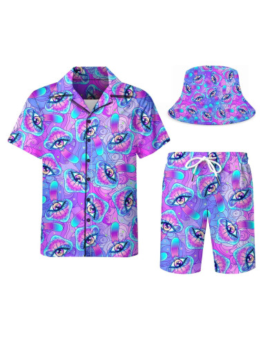 Conjunto de Chándal DOOPCCOR 3 Piezas Hombre Hawaiano