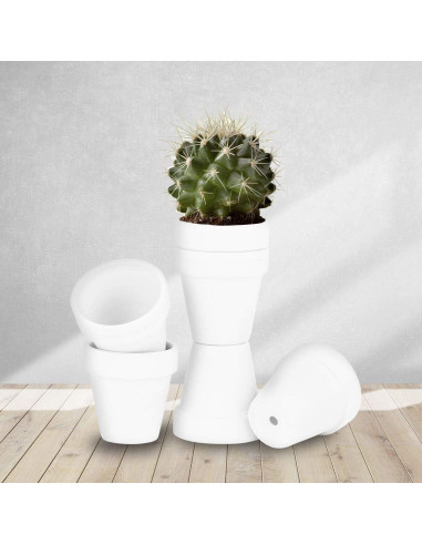 24 Macetas de Arcilla Terracota 6.35 cm con Drenaje FCFKUK