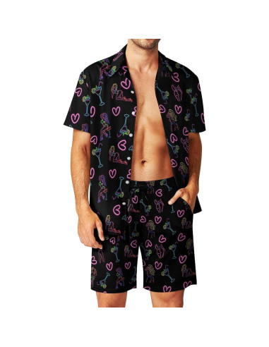 DOOPCCOR Traje Deportivo 3 Piezas Hombre Hawaiano Verano
