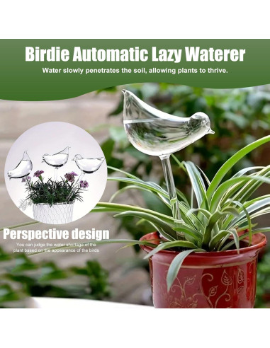 6 Bombillas de Riego Automático ZHUSSZHU para Plantas 25 cm