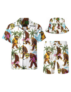 DOOPCCOR Traje Deportivo 3 Piezas Hombre Hawaiano Verano