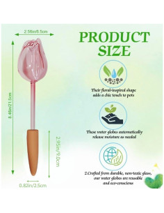 4 Esferas de Vidrio para Autorriego de Plantas XYElite - Rosa 2