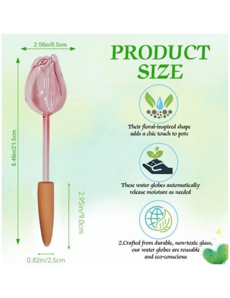 4 Esferas de Vidrio para Autorriego de Plantas XYElite - Rosa