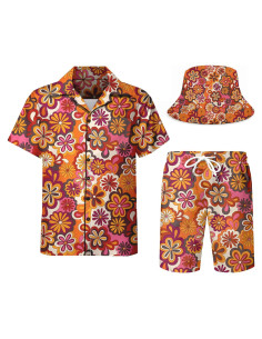 DOOPCCOR Traje Deportivo 3 Piezas Hombre Hawaiano 3X