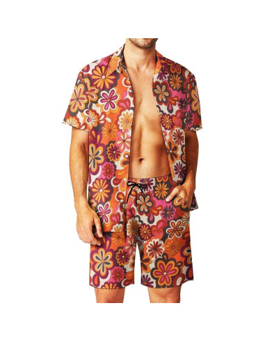 DOOPCCOR Traje Deportivo 3 Piezas Hombre Hawaiano 3X
