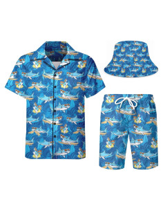 DOOPCCOR Traje Deportivo 3 Piezas Hombre Camisa Hawaiana