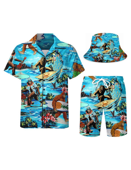 DOOPCCOR Traje Deportivo 3 Piezas Hombre Hawaiano XXL