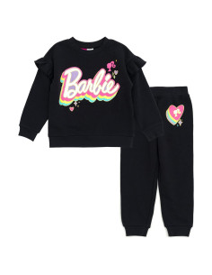 Conjunto sudadera y jogger Barbie 0-2 años negro