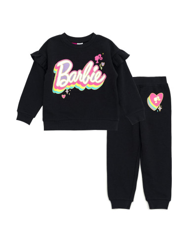 Conjunto sudadera y jogger Barbie 0-2 años negro