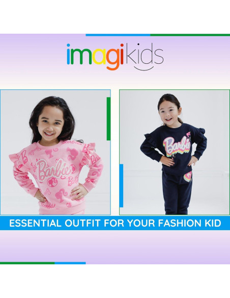 Conjunto sudadera y jogger Barbie 0-2 años negro