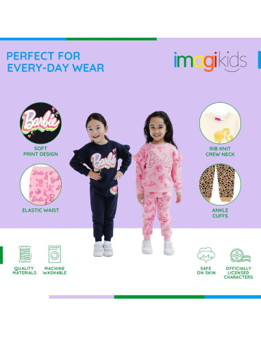 Conjunto sudadera y jogger Barbie 0-2 años negro