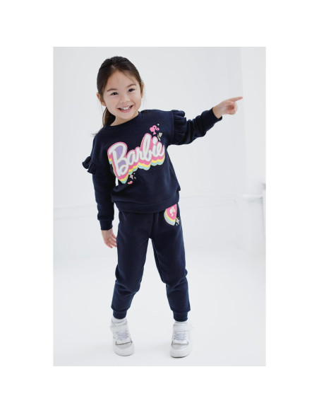 Conjunto sudadera y jogger Barbie 0-2 años negro