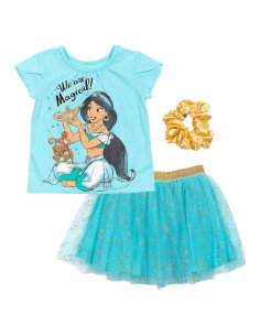 Conjunto Moana Disney 3 Piezas Niñas 5T Falda y Scrunchie