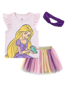 Conjunto Camiseta y Falda de Tul Disney Frozen 3T Rosa