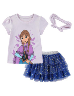 Conjunto Falda y Camiseta Frozen Niñas 2T a 10 con Diadema