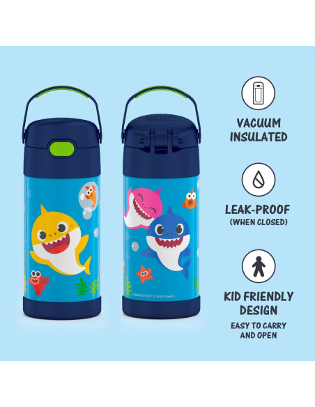 Botella de Agua THERMOS FUNtainer 354 ml con Pajilla Baby Shark