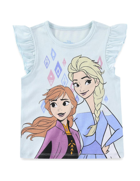 Conjunto Falda Tul y Camiseta Moana Frozen Niñas 3T Azul