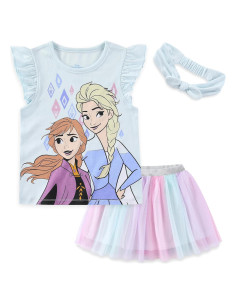 Conjunto Falda y Camiseta Frozen Niñas 2T a 10 Azul