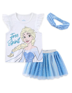 Conjunto camiseta y falda de tul Disney Frozen 3T