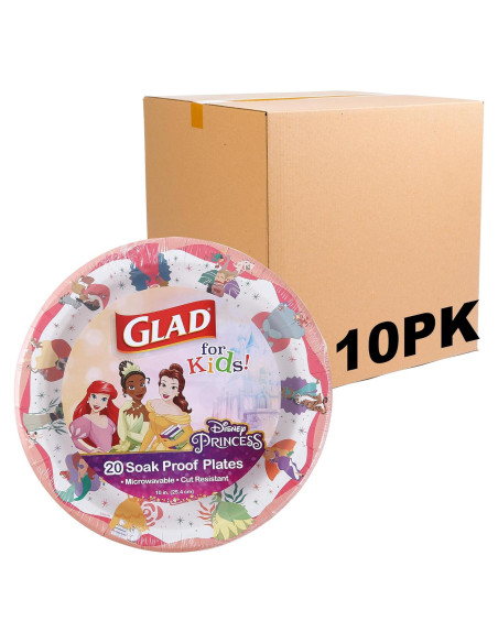 Platos de Papel Princesa Glad 10" (25,4 cm) 20 Piezas