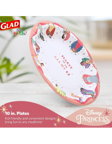Platos de Papel Princesa Glad 10" (25,4 cm) 20 Piezas