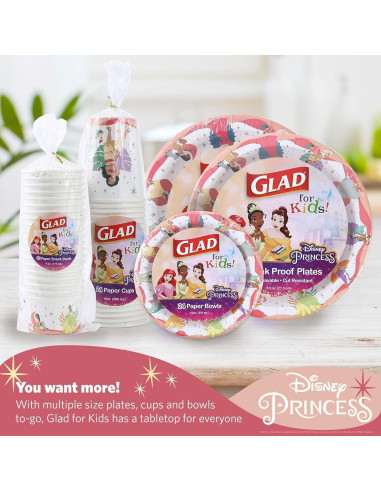 Platos de Papel Princesa Glad 10" (25,4 cm) 20 Piezas