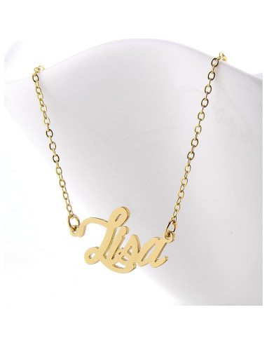 Collar de Nombre Personalizado AOLO Acero Inoxidable 35.56 cm