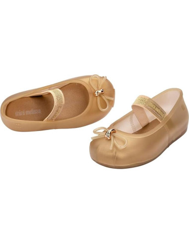 Zapatos Mini Melissa Sophie Ballet para Niñas 10 Beige Perlado