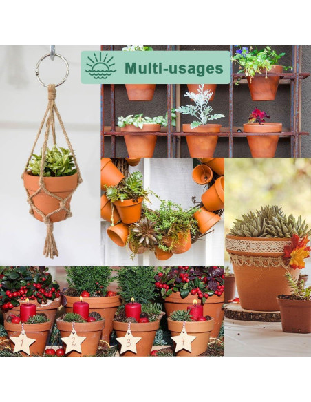 Macetas de Arcilla Vensovo 3" con Plato - Paquete de 12