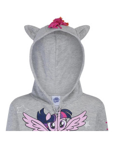Sudadera Mi Pequeño Pony Gris con Cremallera y Orejas 2