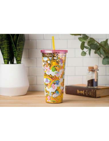 Taza Fría Care Bears Silver Buffalo 946 ml Arcoíris con Tapa