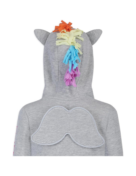 Sudadera Mi Pequeño Pony Gris con Cremallera y Orejas