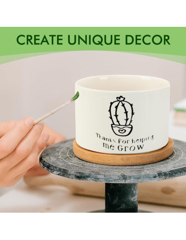 Macetas Cerámicas ZOUTOG para Suculentas 9.1 cm - Paquete de 6