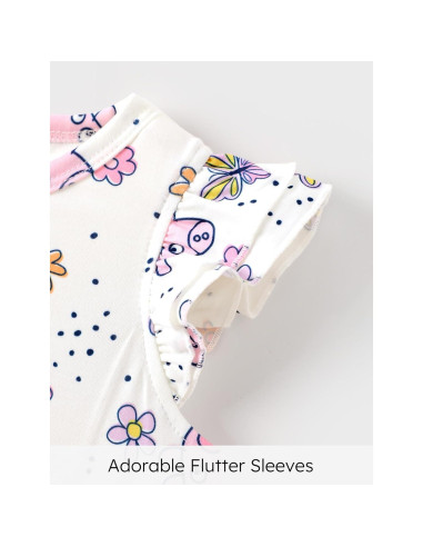 Conjunto 2 Piezas Niña Peppa Pig Top y Falda Floral 2-6 Años