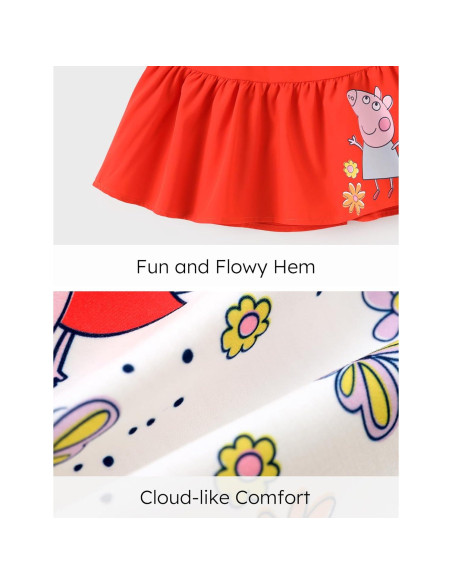 Conjunto 2 Piezas Niña Peppa Pig Top y Falda Floral 2-6 Años