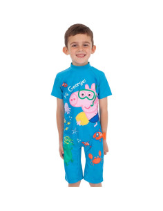 Traje de baño George Pig para niños - Azul con estampado 2