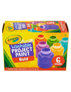 Pintura Lavable Crayola 6 Colores Audaces 59ml - No Tóxica
