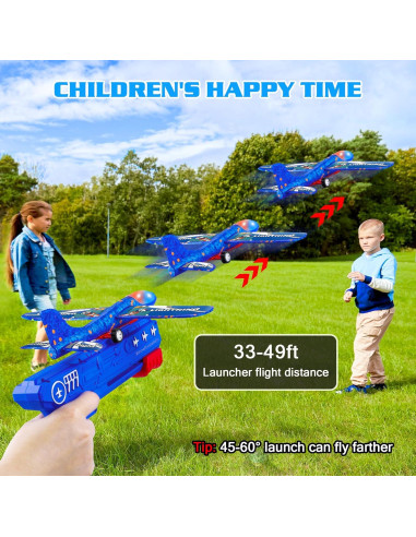 Paquete de 3 Juguetes Lanzadores de Aviones LED - LJZJ