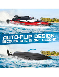 Barco RC Bezgar TX125 Rojo 45,72 cm 35 km/h para Agua 2