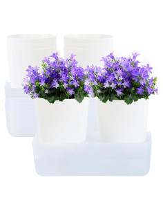 Macetas de Autorriego Oliz 4 Piezas para Jardinería