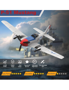 Avián RC ANBURI P51 2.4GHz con Estabilizador y 2 Baterías 2