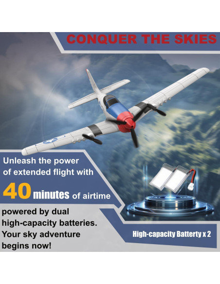 Avián RC ANBURI P51 2.4GHz con Estabilizador y 2 Baterías