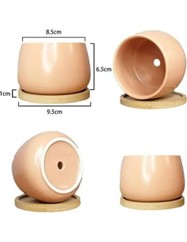 Macetas Cerámicas Redondas Chez JuJu 3" Surtidas Azul Rosa Amarillo