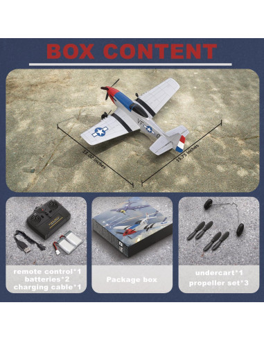 Avián RC ANBURI P51 2.4GHz con Estabilizador y 2 Baterías